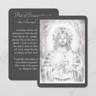 Sacred Heart of Jesus Drawing Prayer Card