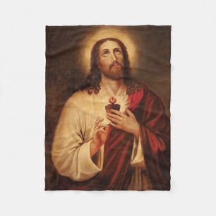 Sacred Heart Of Jesus Fleece Blanket