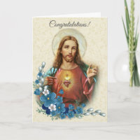 Sacred Heart of Jesus Floral Congratulations