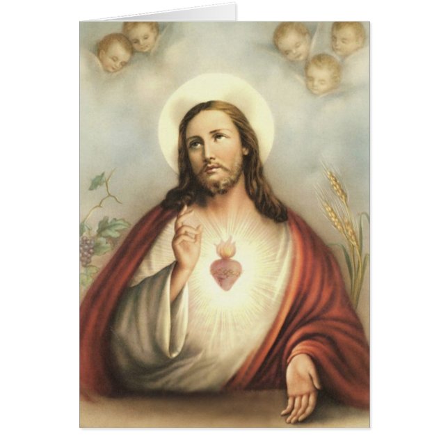 Sacred Heart of Jesus Heart with Cherubs (Front)