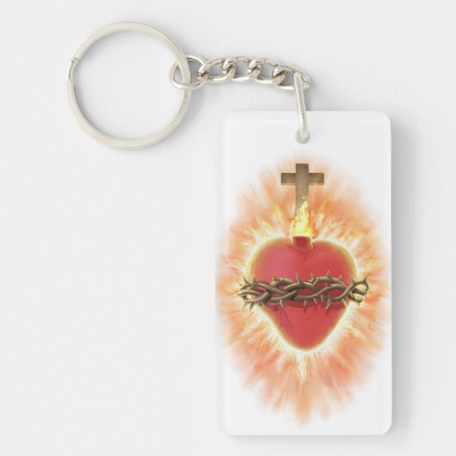 Sacred Heart of Jesus Holidays Keychain (Front)