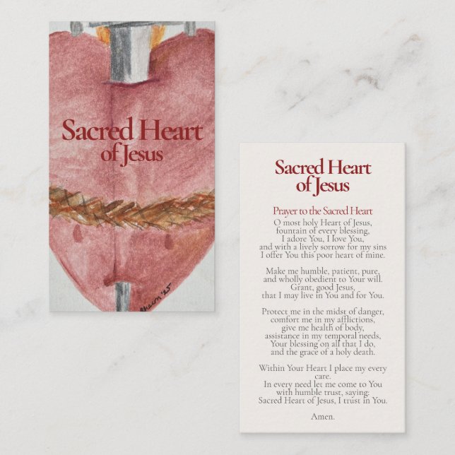Sacred Heart of Jesus Holy Card - Consecration  (Front/Back)
