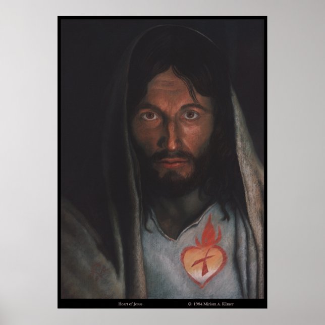 Sacred Heart of Jesus image "Heart of Mercy" Poster (Front)