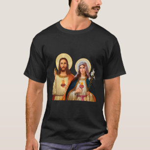 Sacred Heart Of Jesus Immaculate Heart Of Mary (Tw T-Shirt