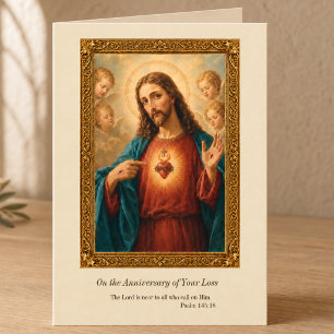 Sacred Heart of Jesus Loss Anniversary Memorial Card
