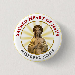 Sacred Heart of Jesus Miserere Nobis 1 Inch Round Button