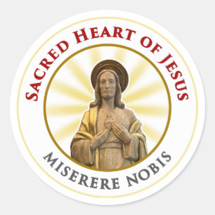 Sacred Heart of Jesus Miserere Nobis Classic Round Sticker