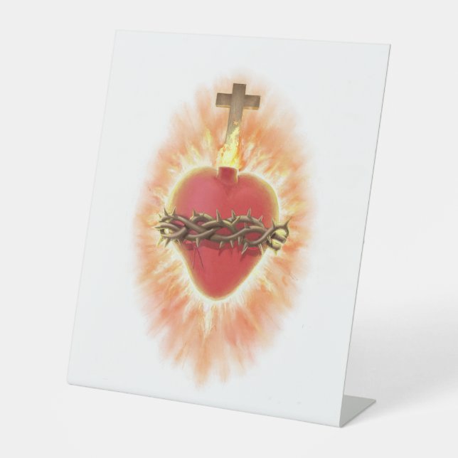 Sacred Heart of Jesus Pedestal Sign (Front)
