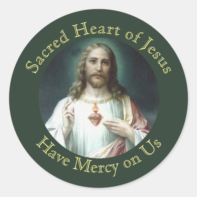 Sacred Heart of Jesus Prayer Classic Round Sticker (Front)