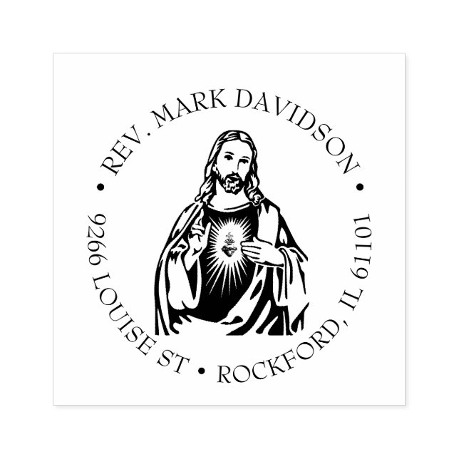 Sacred Heart of Jesus  Religious Divine Mercy Rubber Stamp (Imprint)