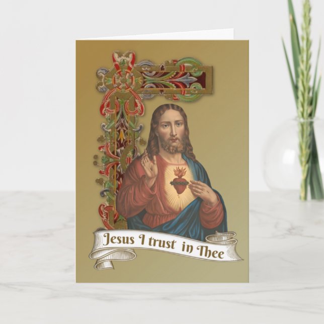 Sacred Heart of Jesus Religious Vintage Card (Front)