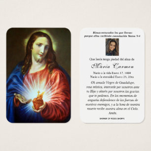 Sacred Heart of Jesus  Spanish Funeral Holy Prayer