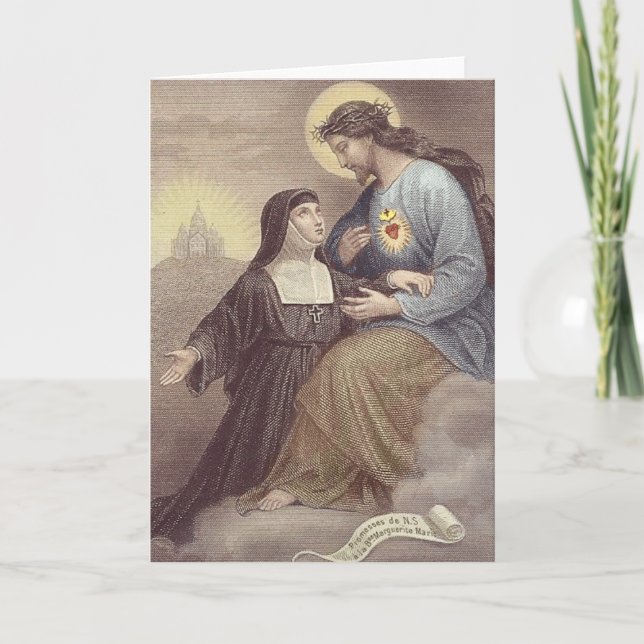Sacred Heart of Jesus St. Margaret Mary Alacoque Card (Front)