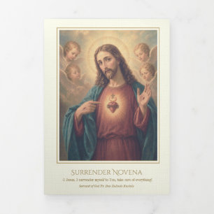 Sacred Heart of Jesus Surrender Novena Prayer Tri-Fold Card
