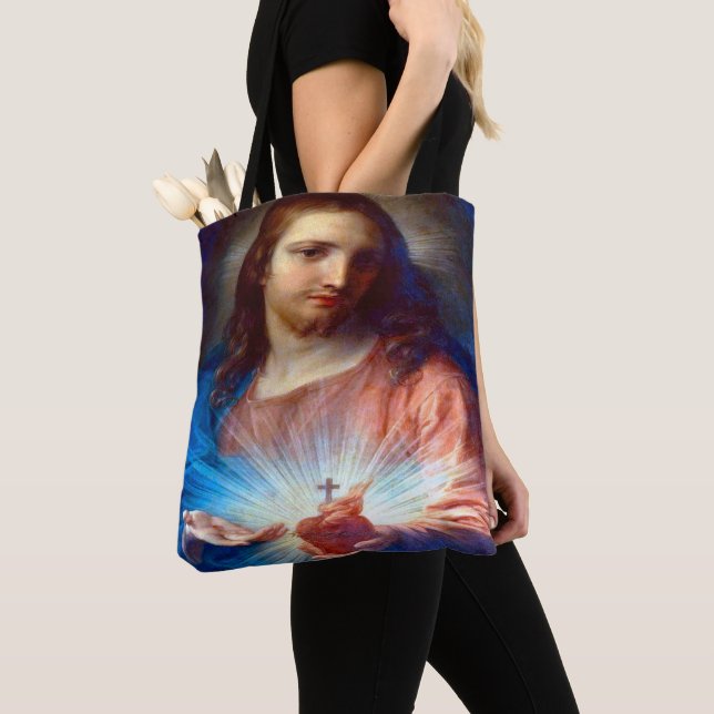 Sacred Heart of Jesus Tote Bag (Close Up)