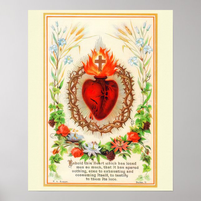 Sacred Heart of Jesus Vintage A-092621 Poster (Front)