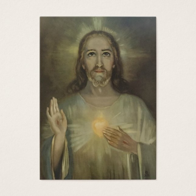 Sacred Heart of Jesus w/prayer Holy Cards (Front)
