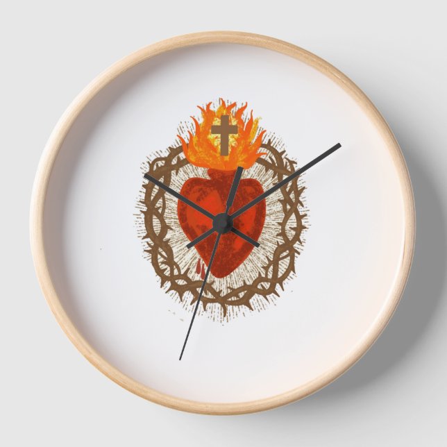 Sacred Heart of Jesus Wall Clock (Front)
