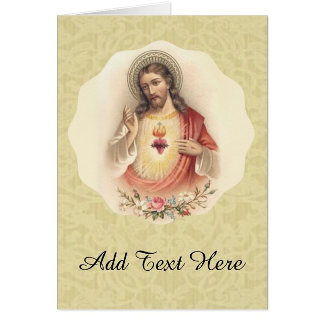 Sacred Heart of Jesus with floral swag (Front)