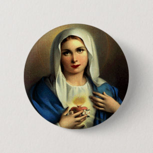 SACRED HEART OF MARY 09 CUSTOMIZABLE PRODUCTS 2 INCH ROUND BUTTON