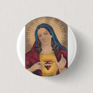 Sacred Heart of Mary 1 Inch Round Button