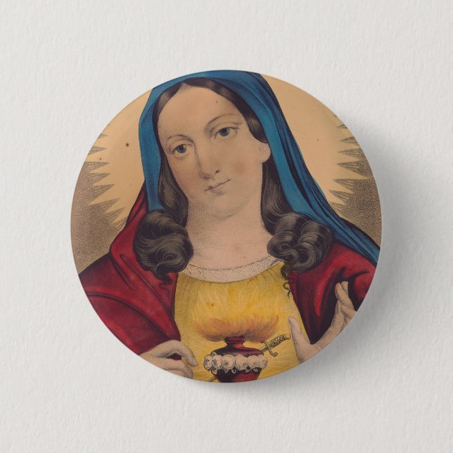 Sacred Heart of Mary 2 Inch Round Button (Front)
