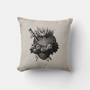 Sacred Heart Of Mary Throw Pillow