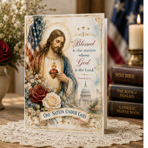 Sacred Heart Patriotic Verse Greeting