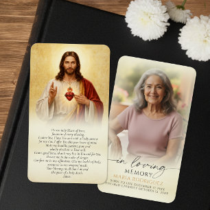 Sacred Heart Spanish Memorial Prayer Cards