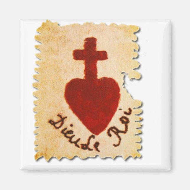 Sacred Heart Vendée Dieu, le Roi Catholic Magnet (Front)