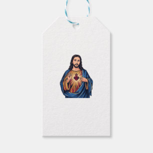 Sacred Heart Vintage Engraving Religious Vector De Gift Tags