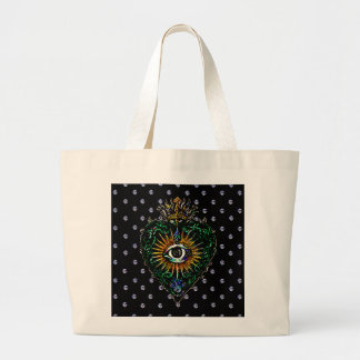 Sacred Heart with All-Seeing Eyes Jumbo Tote Bag