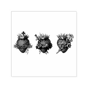 Sacred Hearts of Holy Family  Rubber Stamp