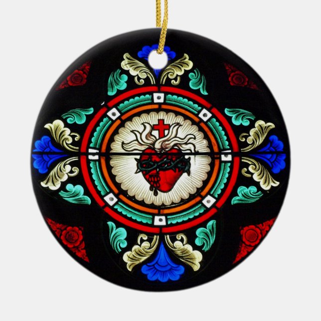 Sacred Hearts of Jesus & Mary Ornament (Front)