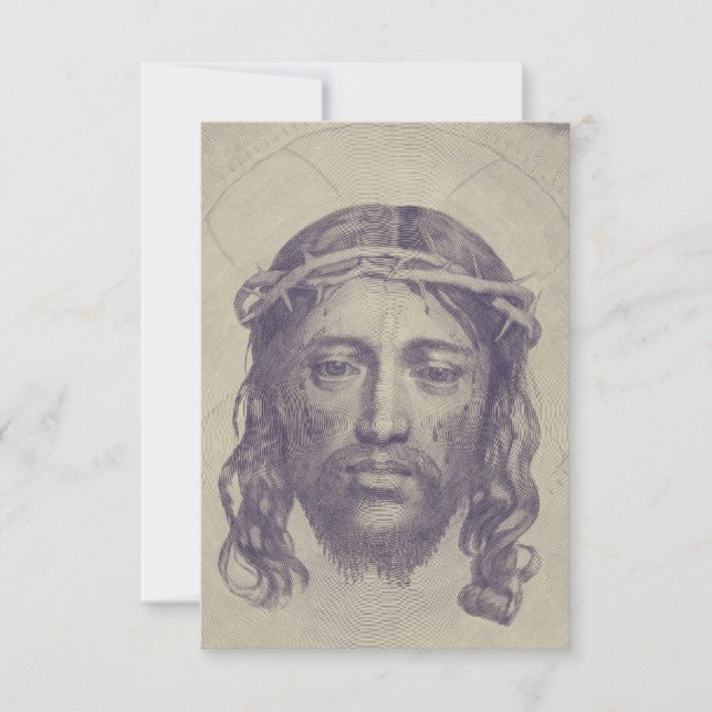 Sacred Holy Face Graphic Holy Card | Pater Noster (Front)