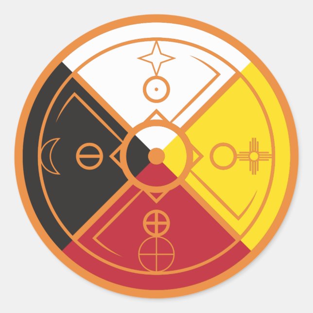 Sacred Hoop Medicine Wheel Classic Round Sticker (Front)