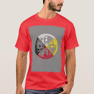 SACRED HOOP MEDICINE WHEEL Graphic  T-Shirt