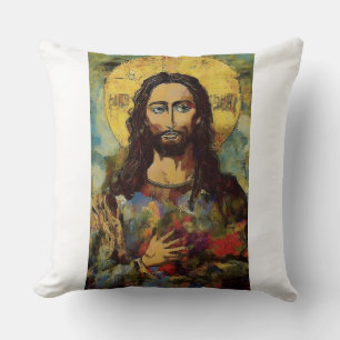 Sacred Hoops Basketball Art Pillow