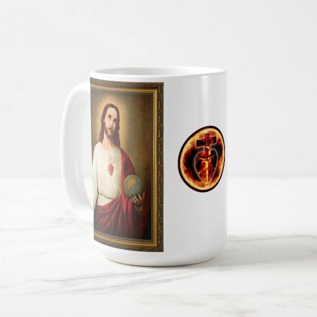 Sacred & Immaculate Hearts Coffee Mug (Front Left)