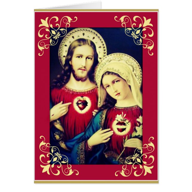 Sacred Immaculate Hearts Jesus Mary Prayer (Front)