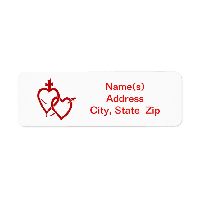 Sacred & Immaculate Hearts (Red) Address Label (Front)
