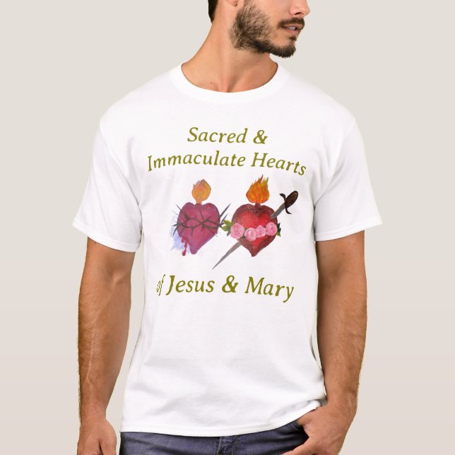 Sacred & Immaculate Hearts T-Shirt (Front)