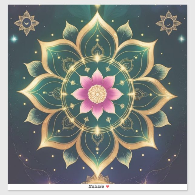 Sacred Lotus Moon Mandala – Celestial Aura (Sheet)
