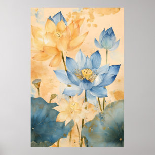 Sacred lotus (Nelumbo nucifera), an iconic aquatic Poster