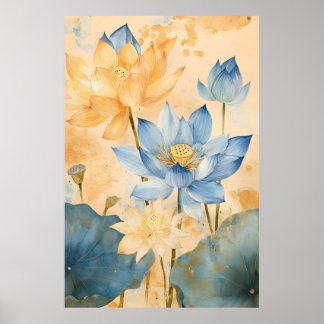 Sacred lotus (Nelumbo nucifera), an iconic aquatic Poster