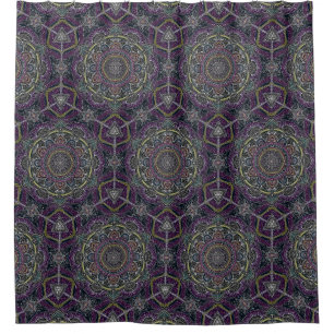 Sacred mandala stars and lace purple and black