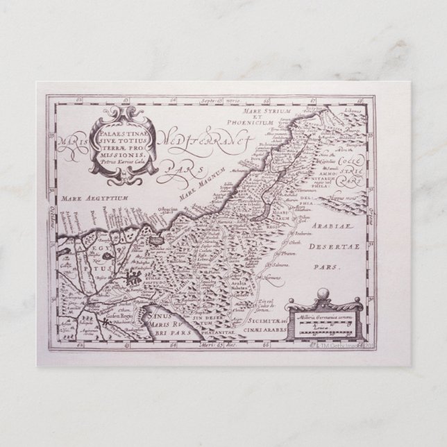 Sacred Map of Palestine, The Promised Land Postcard (Front)