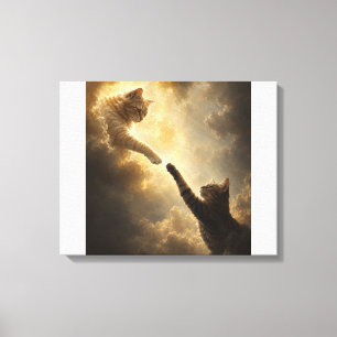 Sacred Near Touch Between Cats Canvas Print
