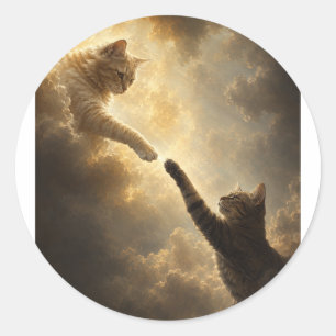 Sacred Near Touch Between Cats Sticker
