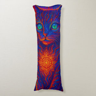 Sacred Neon Cat Body Pillow